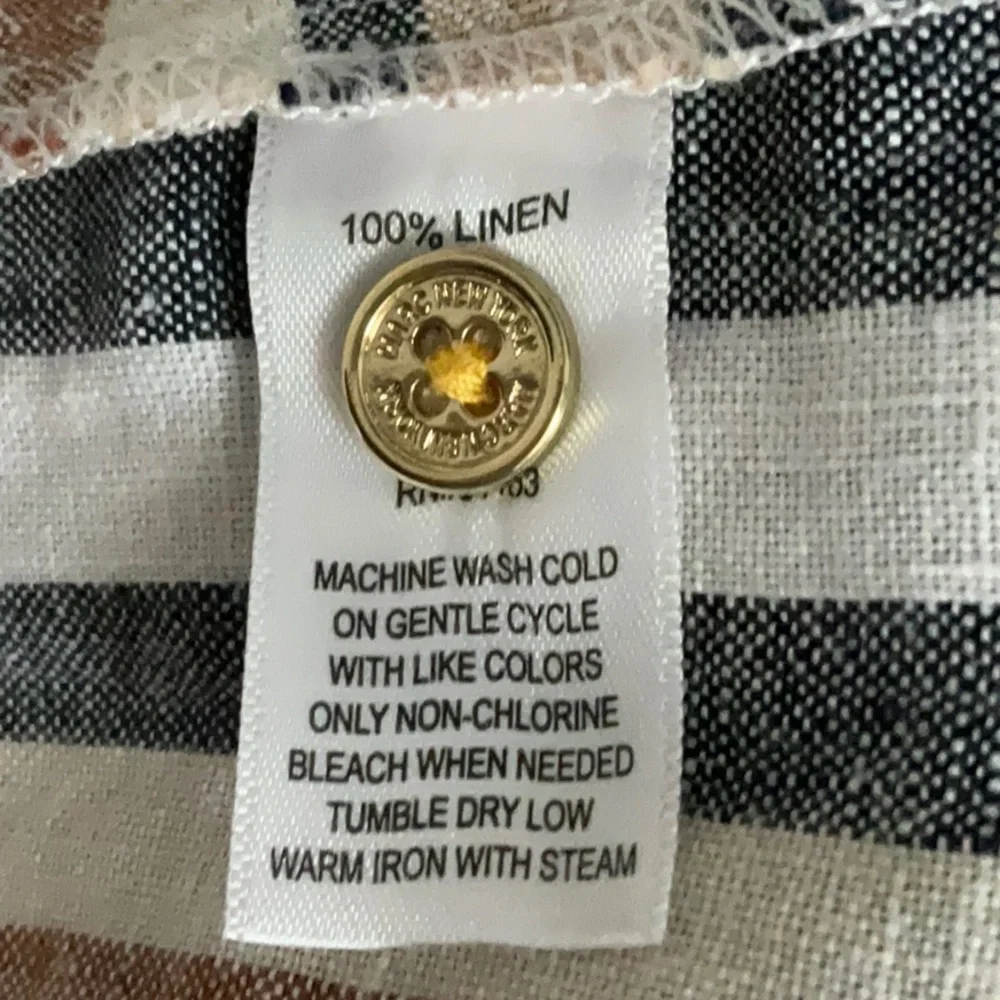 MARC NY Striped Linen Blouse - Picture 4 of 5